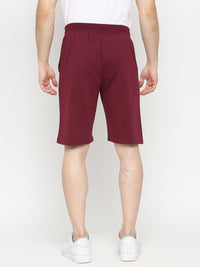 Men Premium Wine Cotton Blend Shorts - Underjeans By Spykar