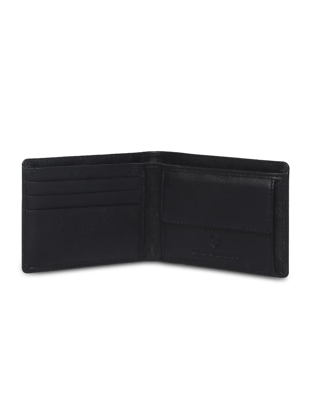 Spykar Men Black Leather Bi-Fold Wallet