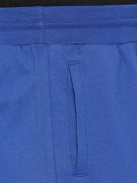 Men Premium Royal Blue Cotton Blend Shorts - Underjeans By Spykar
