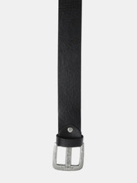 Spykar Black Leather Belt & Wallet Combo