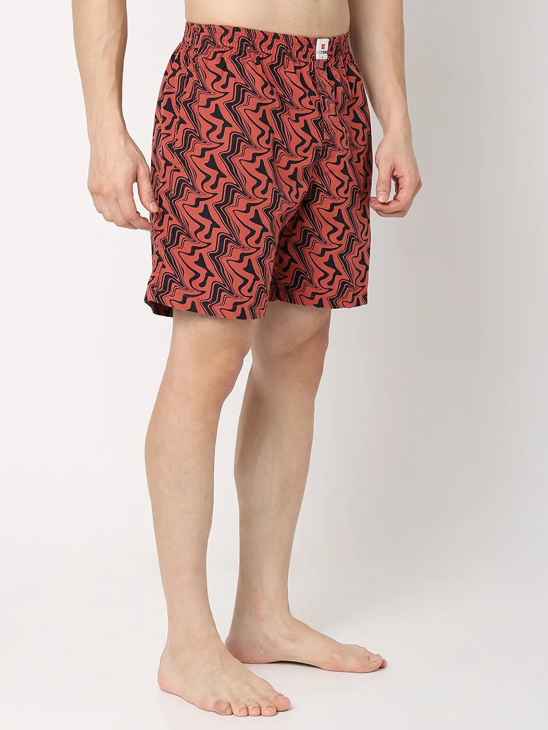 Underjeans By Spykar Men Premium Red Cotton Blend Regular Fit Boxer Shorts