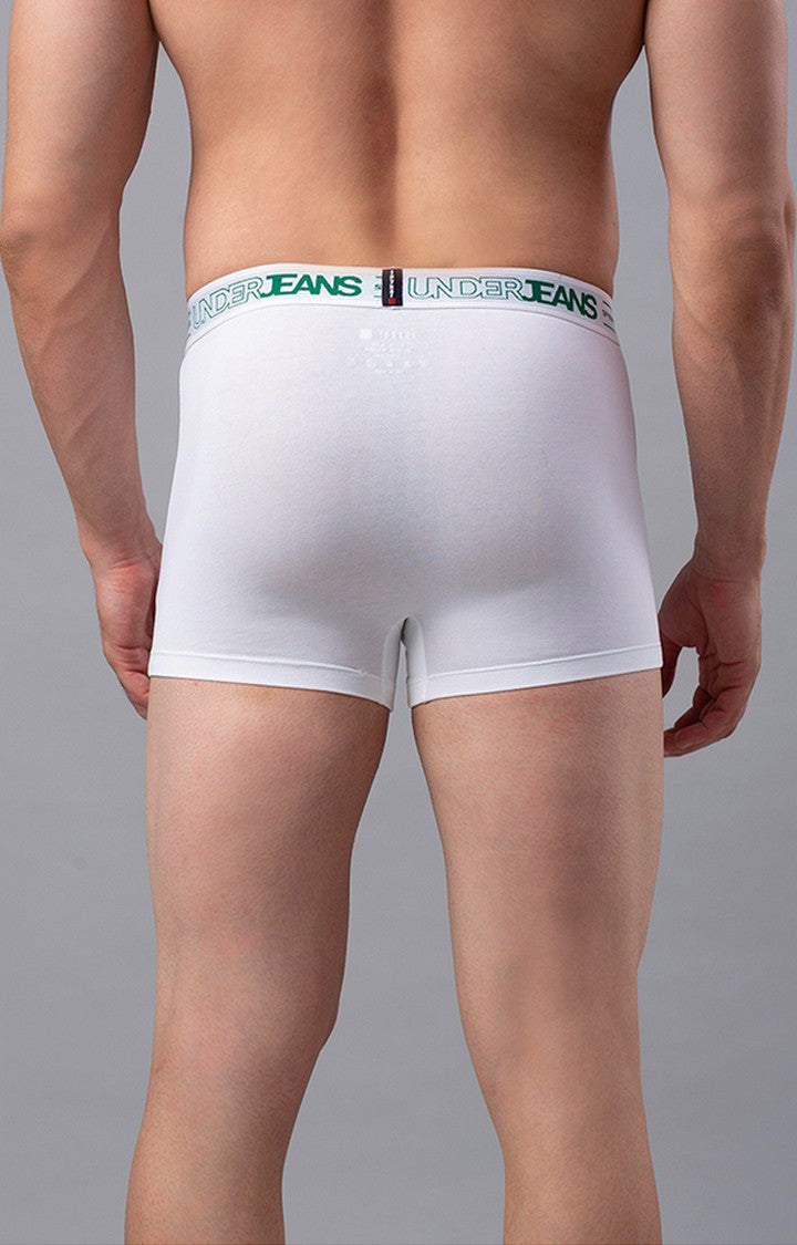 Underjeans By Spykar Men White Soild Trunks