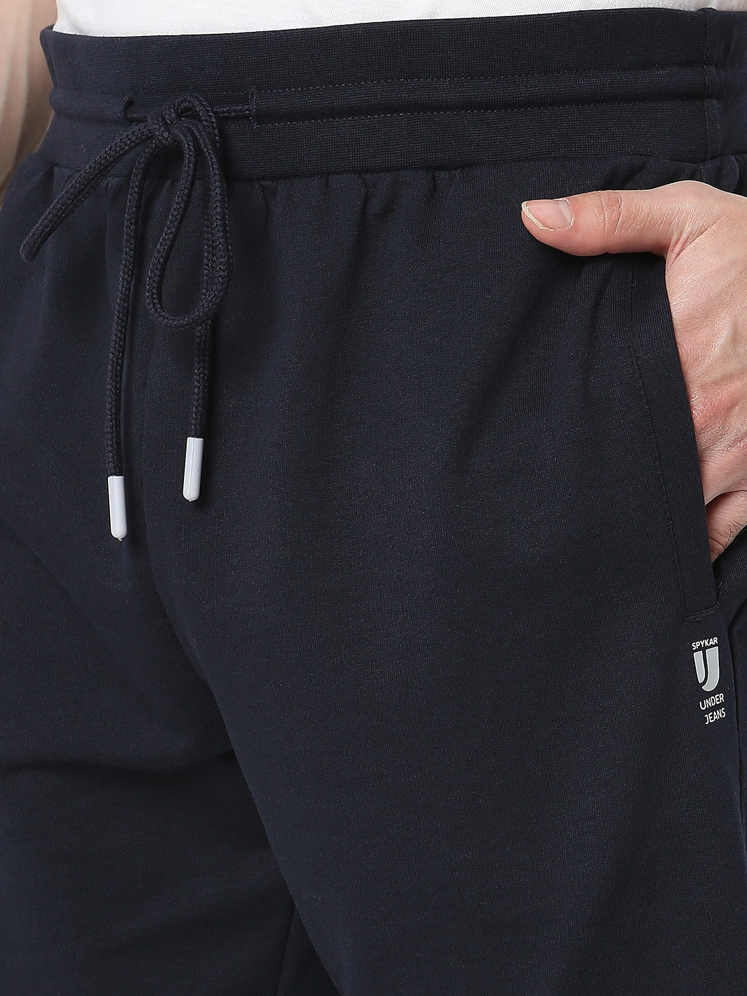 Underjeans by Spykar Men Premium Knitted Navy Shorts