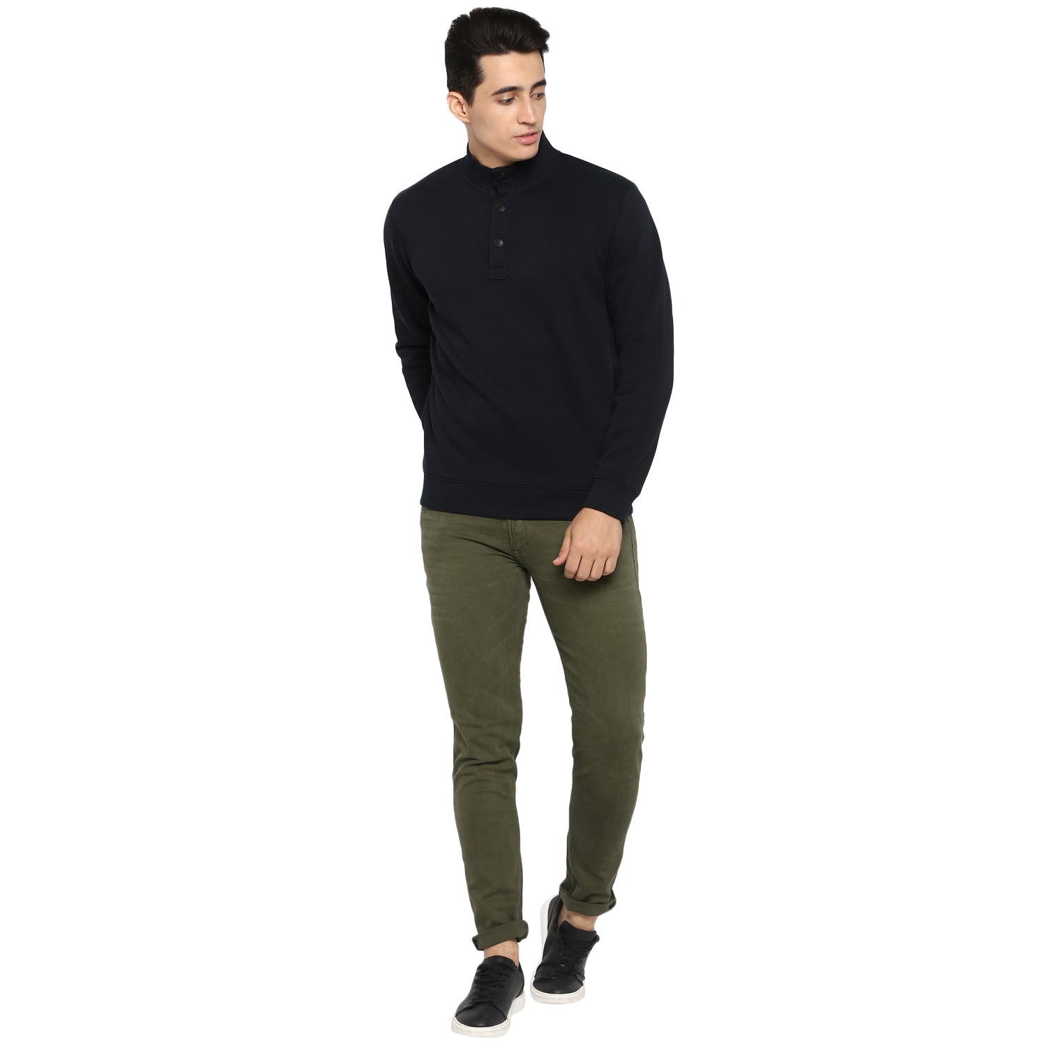 Spykar Blue Cotton Blend Sweatshirt For Men