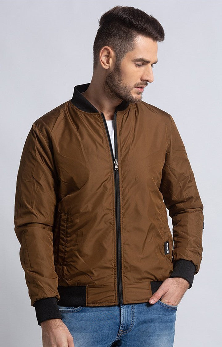 Spykar Men Forest Green Cotton Straight Fit Jacket