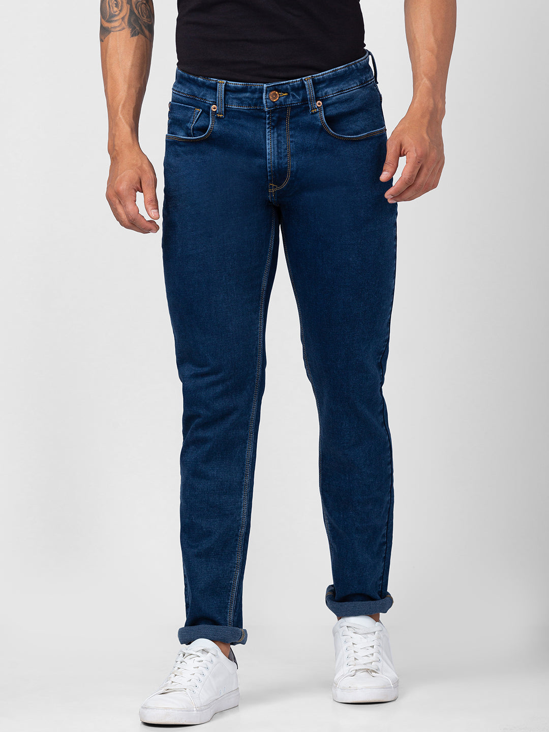 Spykar Men Indigo Blue Cotton Comfort Fit Straight Length Jeans (Ricardo)