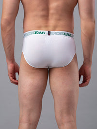 Underjeans By Spykar Men Premium Cotton Blend White Brief - (Pack Of 2)