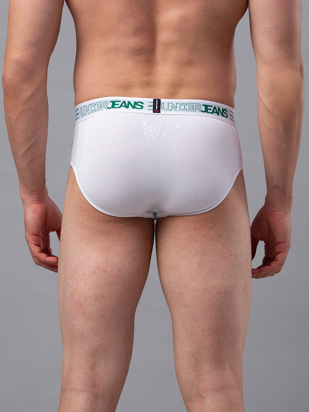 Underjeans By Spykar Men Premium Cotton Blend White Brief - (Pack Of 2)
