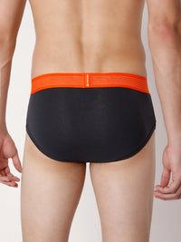 Men Premium Darkgrey Cotton Blend Brief- Underjeans By Spykar