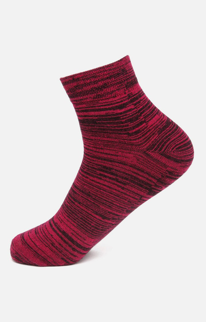 Men Premium Dark Pink Ankle Length (Non Terry) Single Pair Of Socks- Underjeans By Spykar