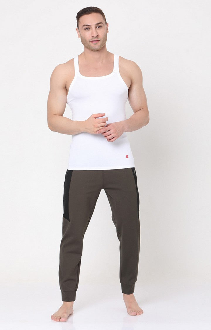 White Cotton Lycra Vests (Square Neck)- UnderJeans by Spykar