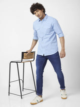 Spykar Men Dark Blue Cotton Stretch Slim Fit Narrow Length Clean Look Low Rise Jeans (Skinny)