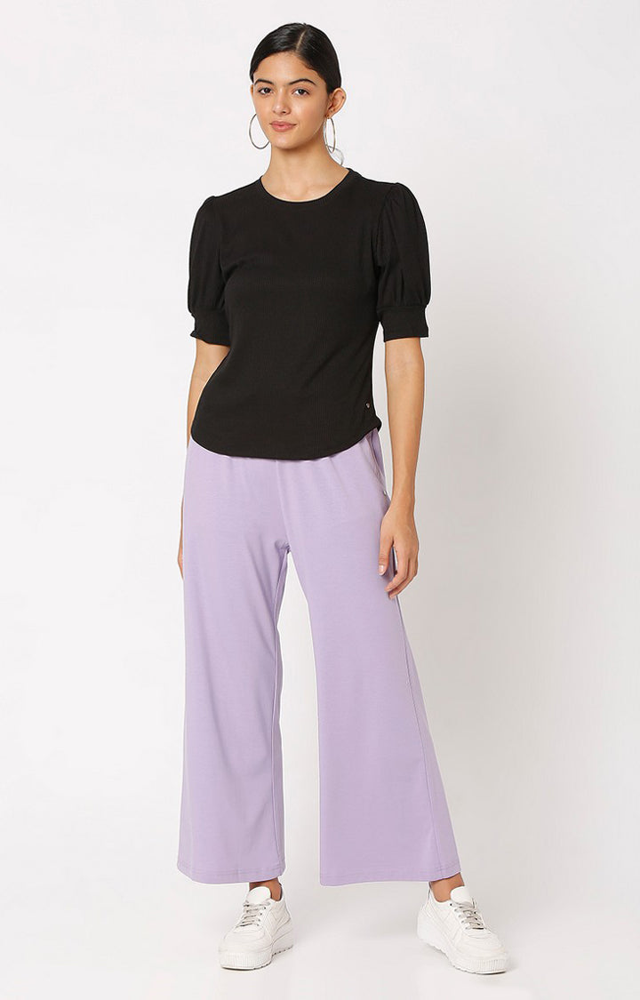Spykar Lilac Blended Slim Fit Cutlottes For Women