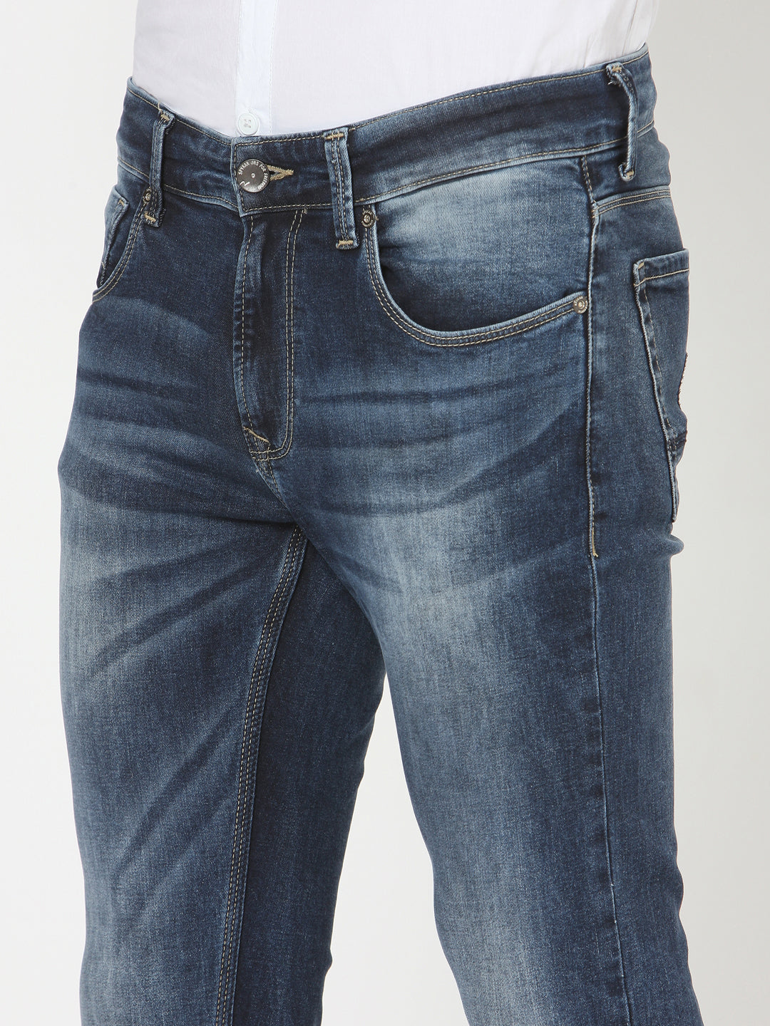 Spykar Blue Cotton Men Jeans (Super Skinny)