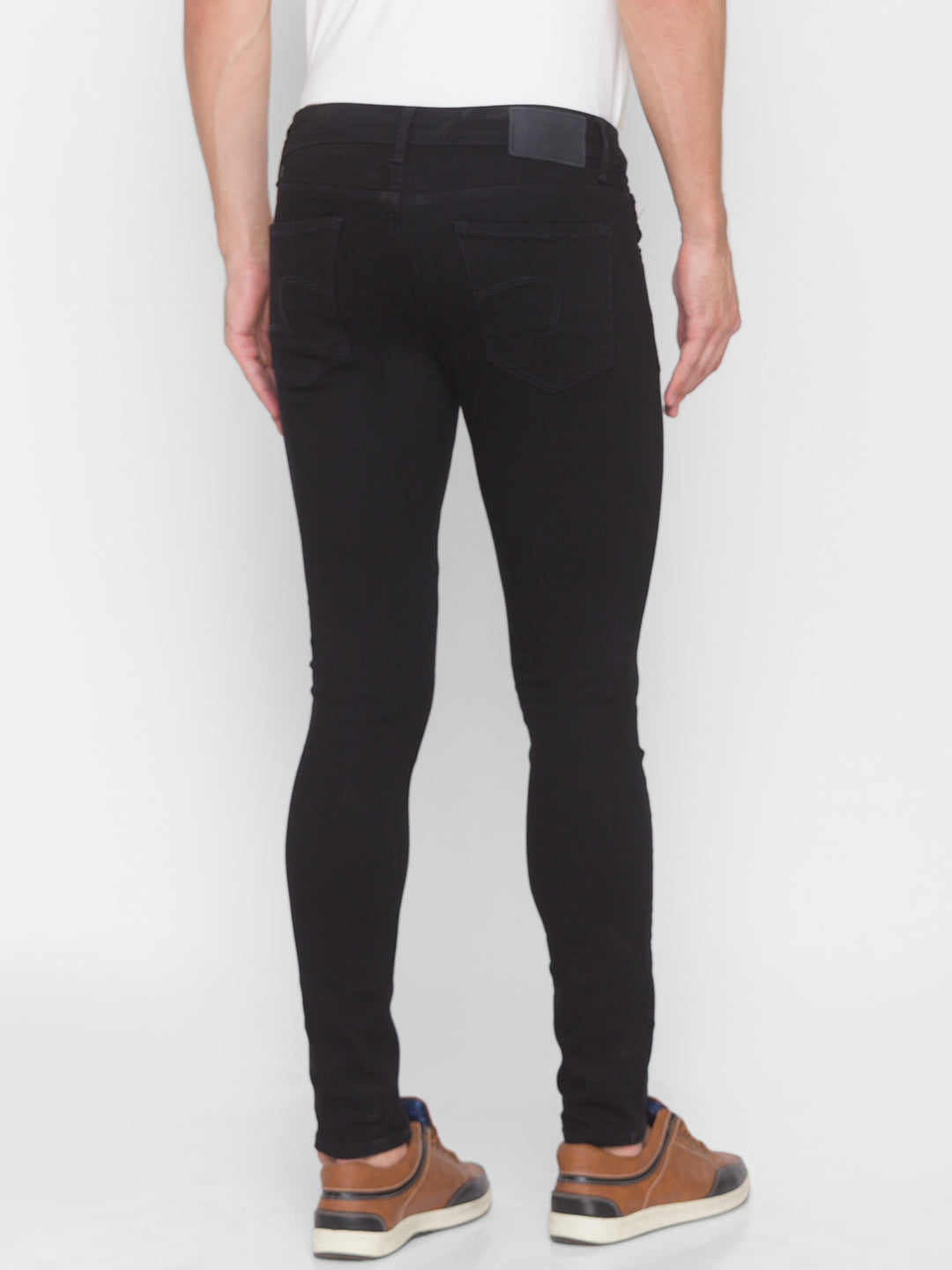 Spykar Men Black Super Slim Fit Tapered length Jeans (Super Skinny)