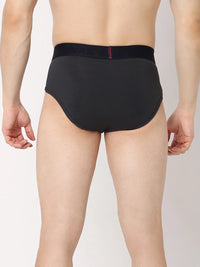 Underjeans By Spykar Men Premium Grey & Maroon Cotton Blend Regular Fit Brief - Pack Of 2
