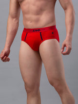 Underjeans By Spykar Men Premium Cotton Blend Red Brief