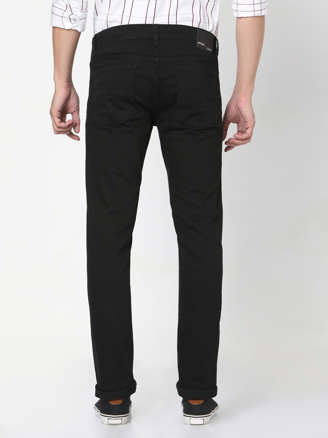 Spykar Men Black Cotton Skinny Jeans