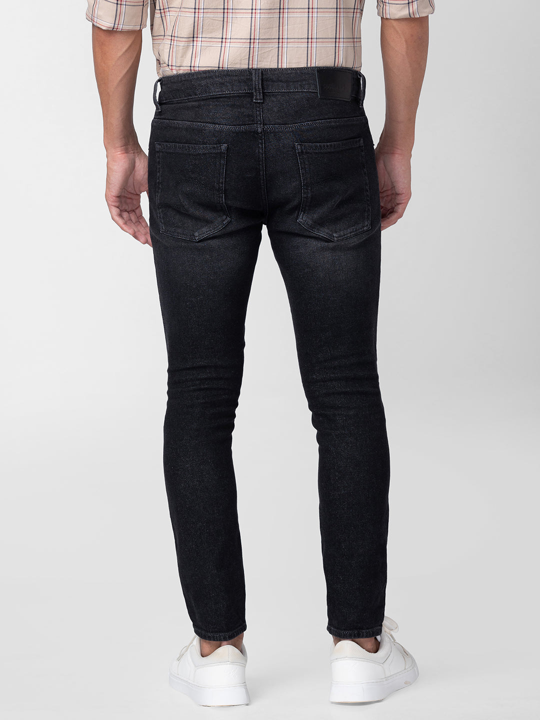 Spykar Men Carbon Black Cotton Slim Fit Tapered Length Jeans (Kano)