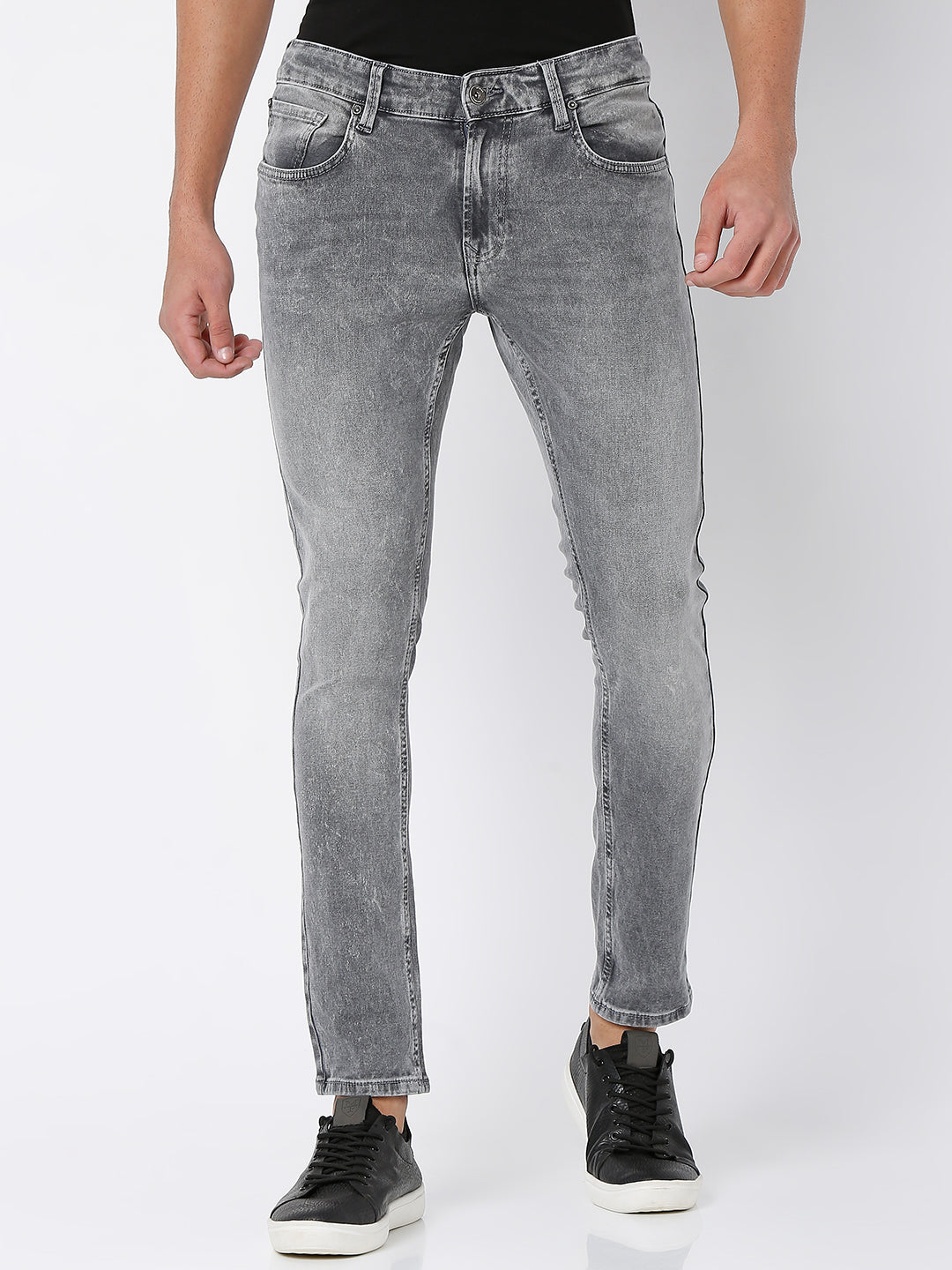 Grey Jeans Jeans Skinny Slim Fit WROGN Men Charcoal Grey Skinny
