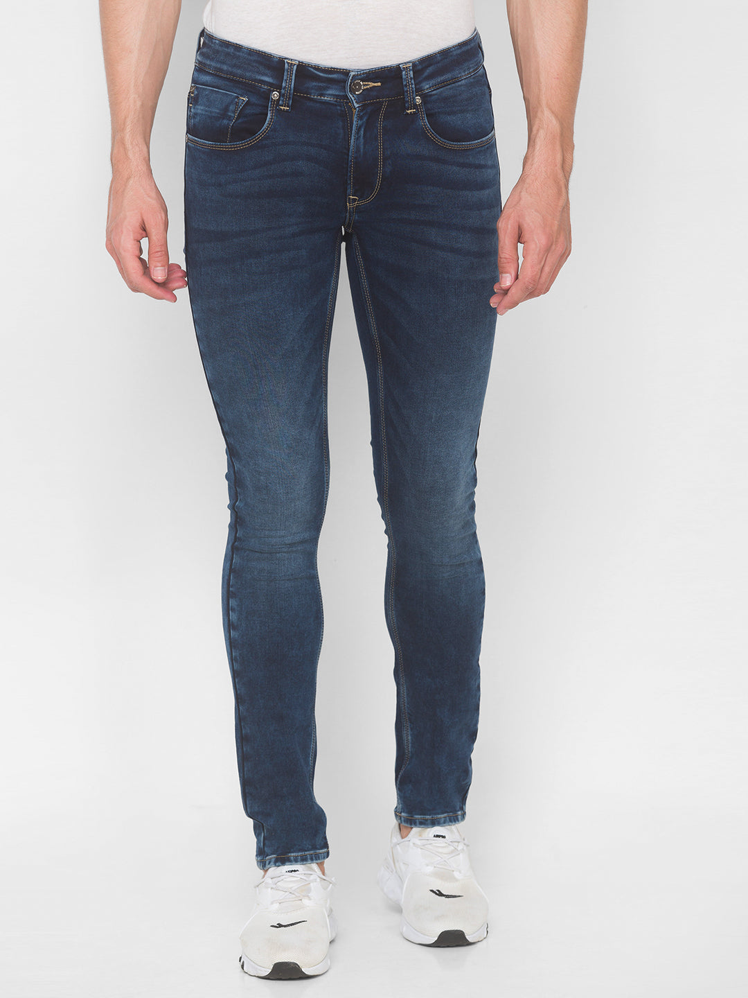 Spykar Men Dark Blue Solid Regular Low-Rise Jeans (Rover)