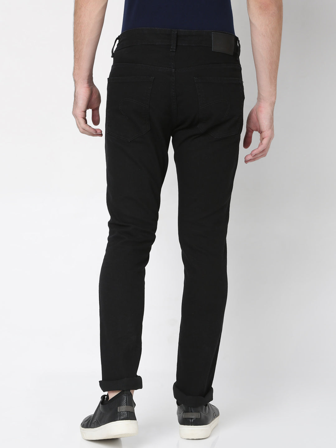 Spykar Men Black Cotton Slim Fit Narrow Length Jeans (Skinny)