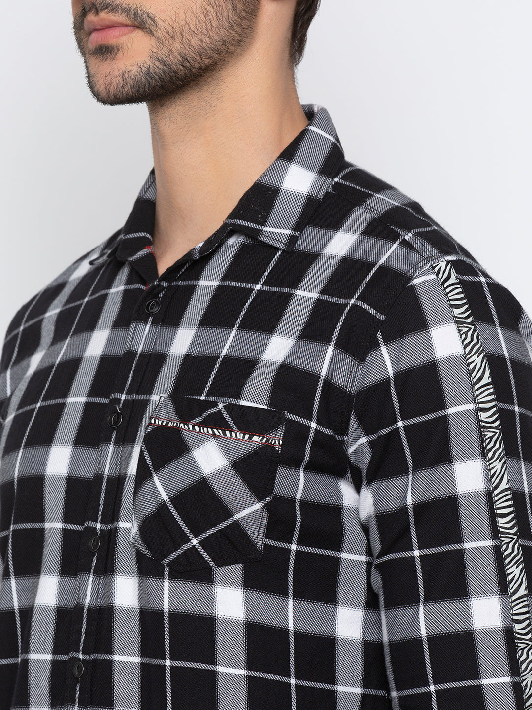 Spykar Men Black Checked Slim Fit Casual Shirt