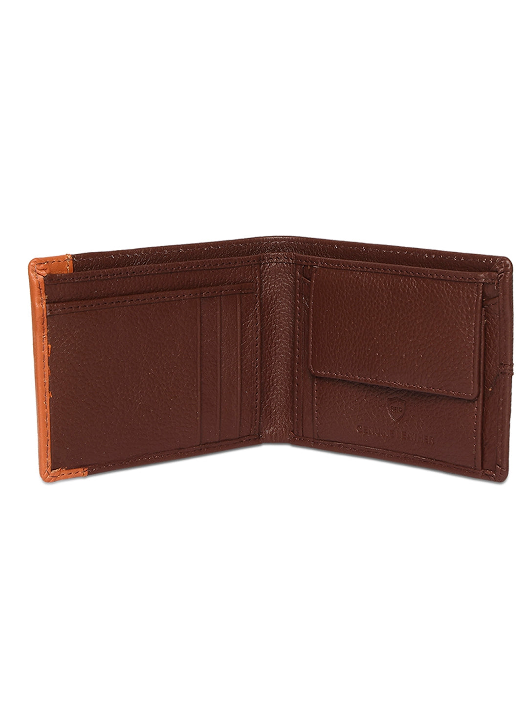 Spykar Men Brown Leather Bi-Fold Wallet