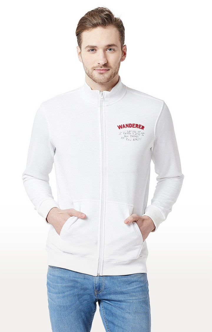 Spykar Men White Solid Slim Jacket