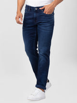 Spykar Men Dark Blue Cotton Regular Fit Narrow Length Jeans (Rover)
