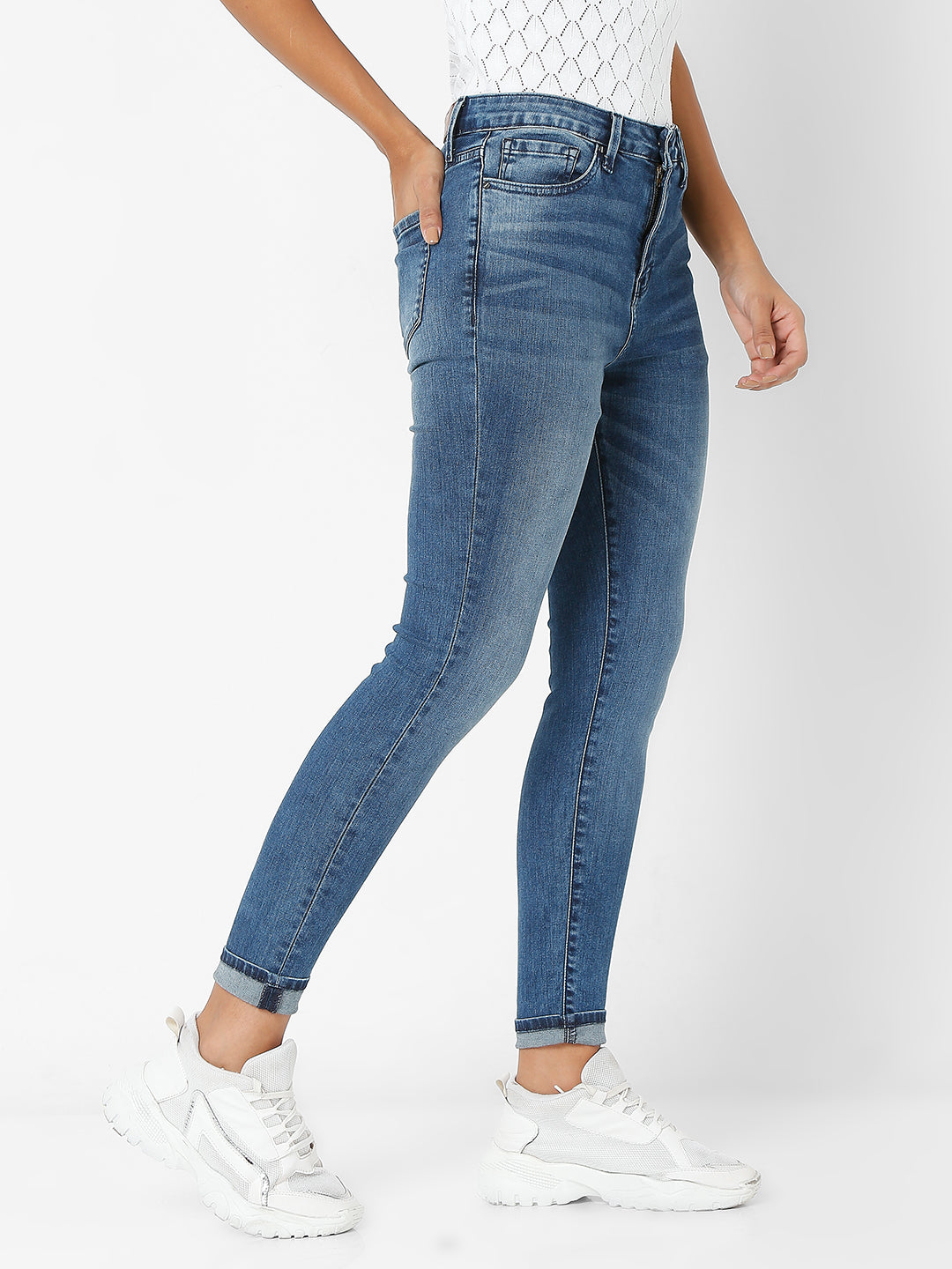 Spykar Blue Super Skinny Jeans For Women