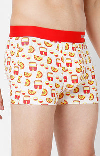 Underjeans By Spykar Men Premium Red Cotton Blend Printed Trunk