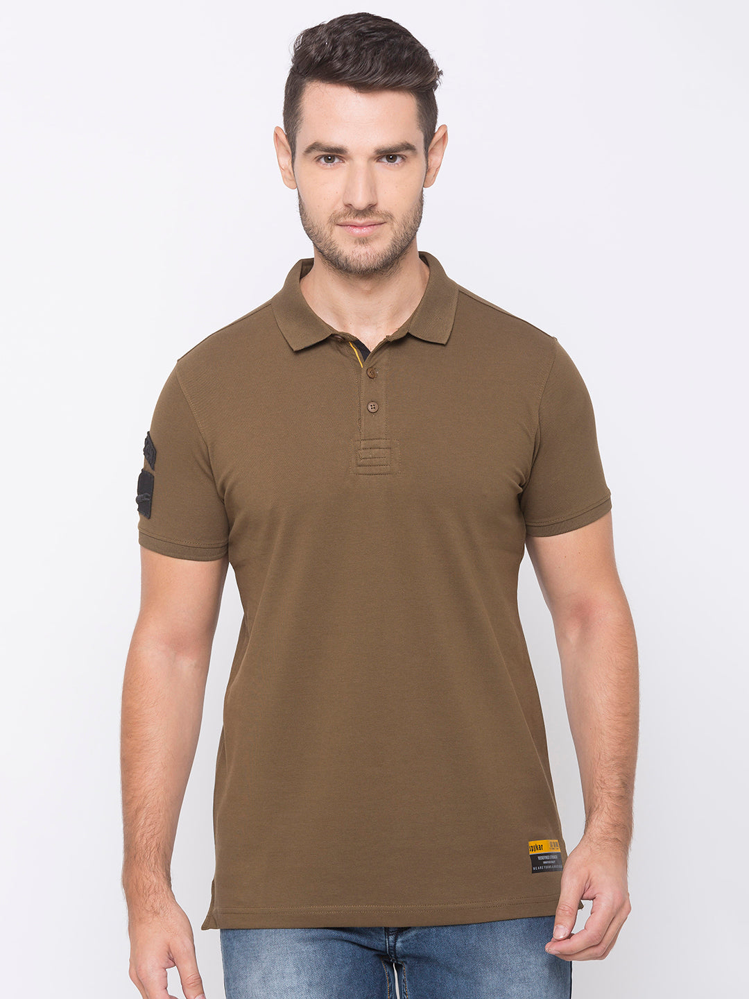 Spykar Men Green Cotton Activewear T-Shirt