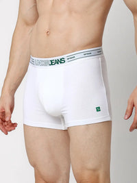 Underjeans By Spykar Men Premium Grey & White Cotton Blend Regular Fit Trunk - Pack Of 2