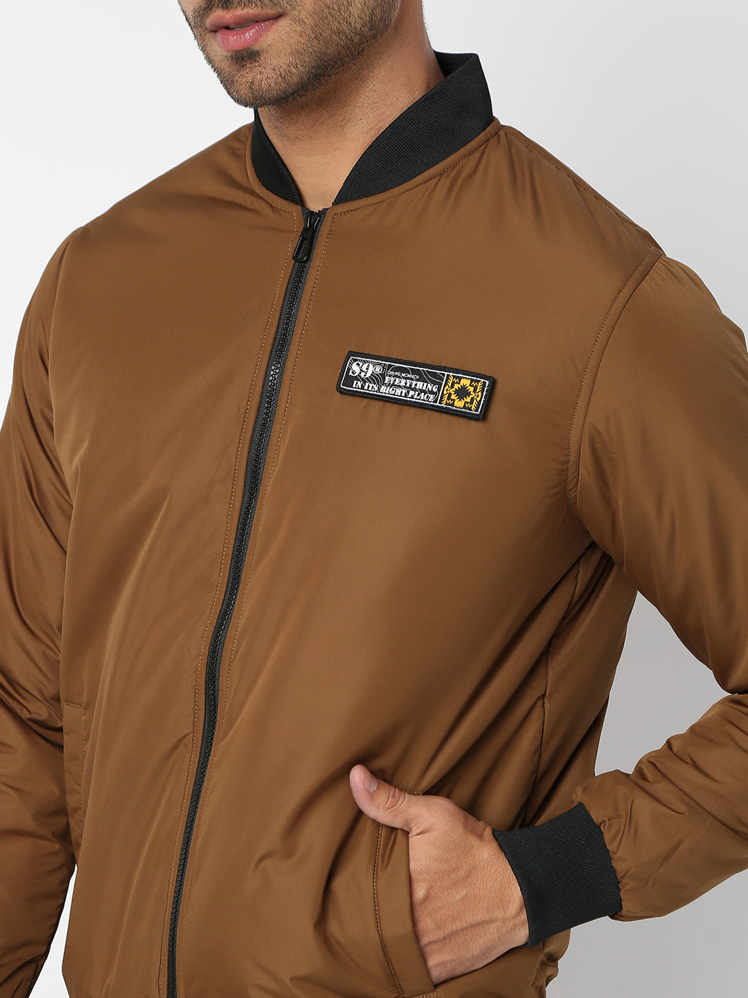 Spykar Men Bronze Nylon Regular Fit Jacket