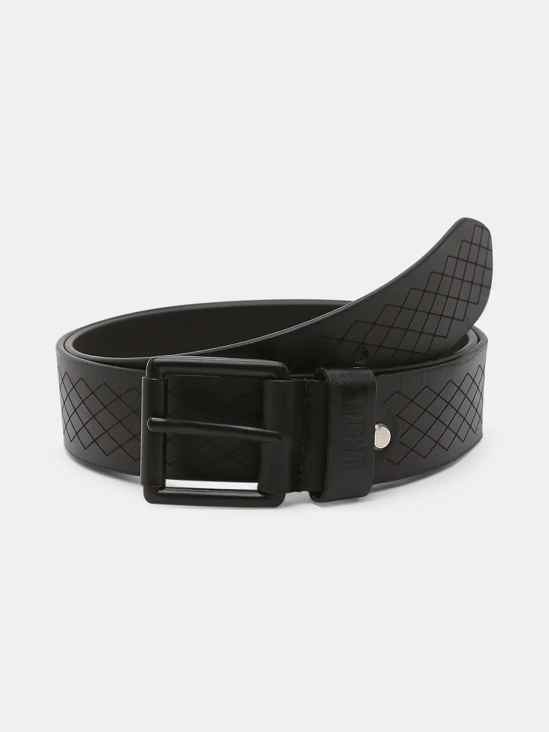 Spykar Black Leather Belt & Wallet Combo