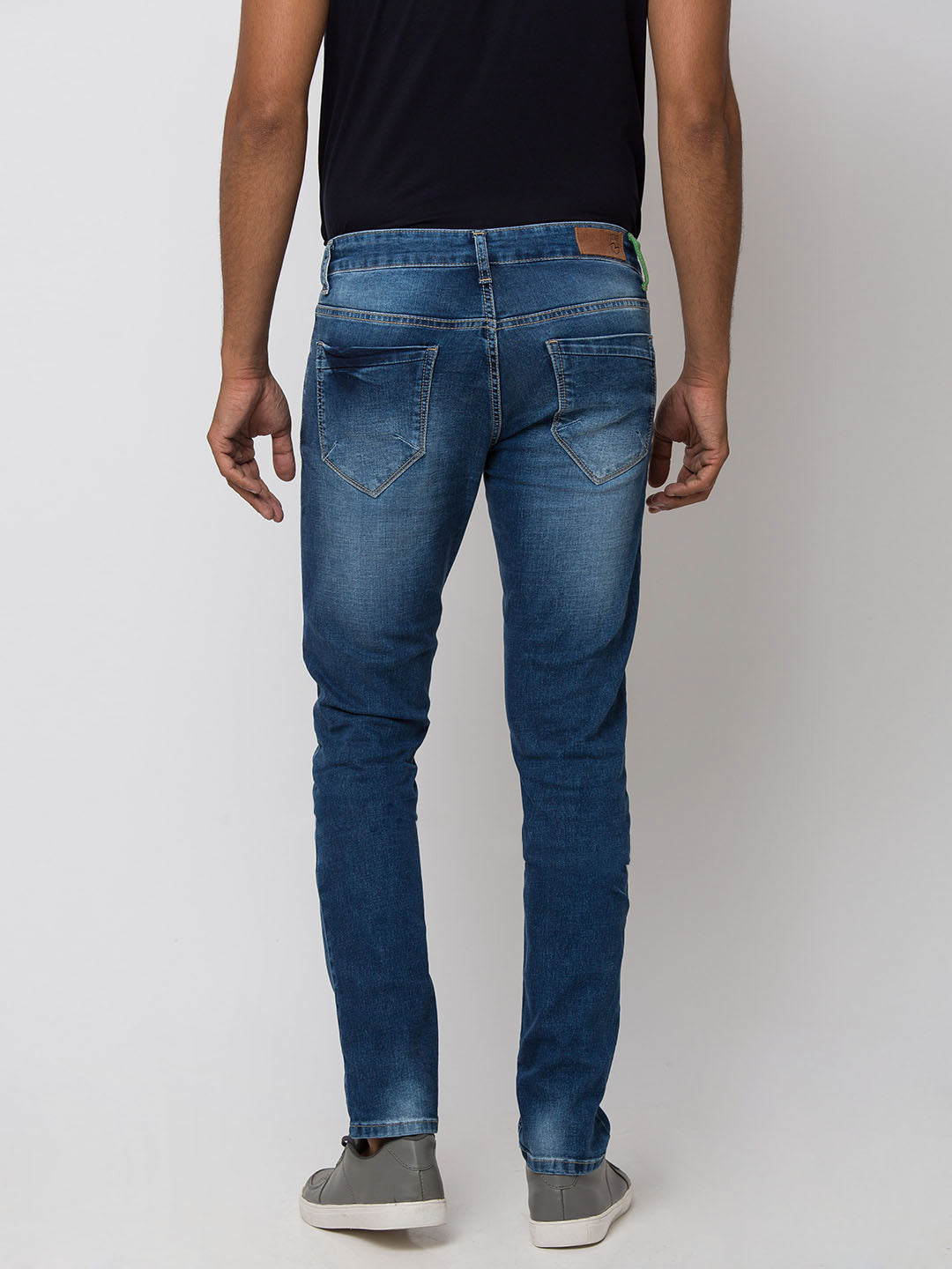 Spykar Men Blue Cotton Slim Fit Jeans (Gym Jeans)