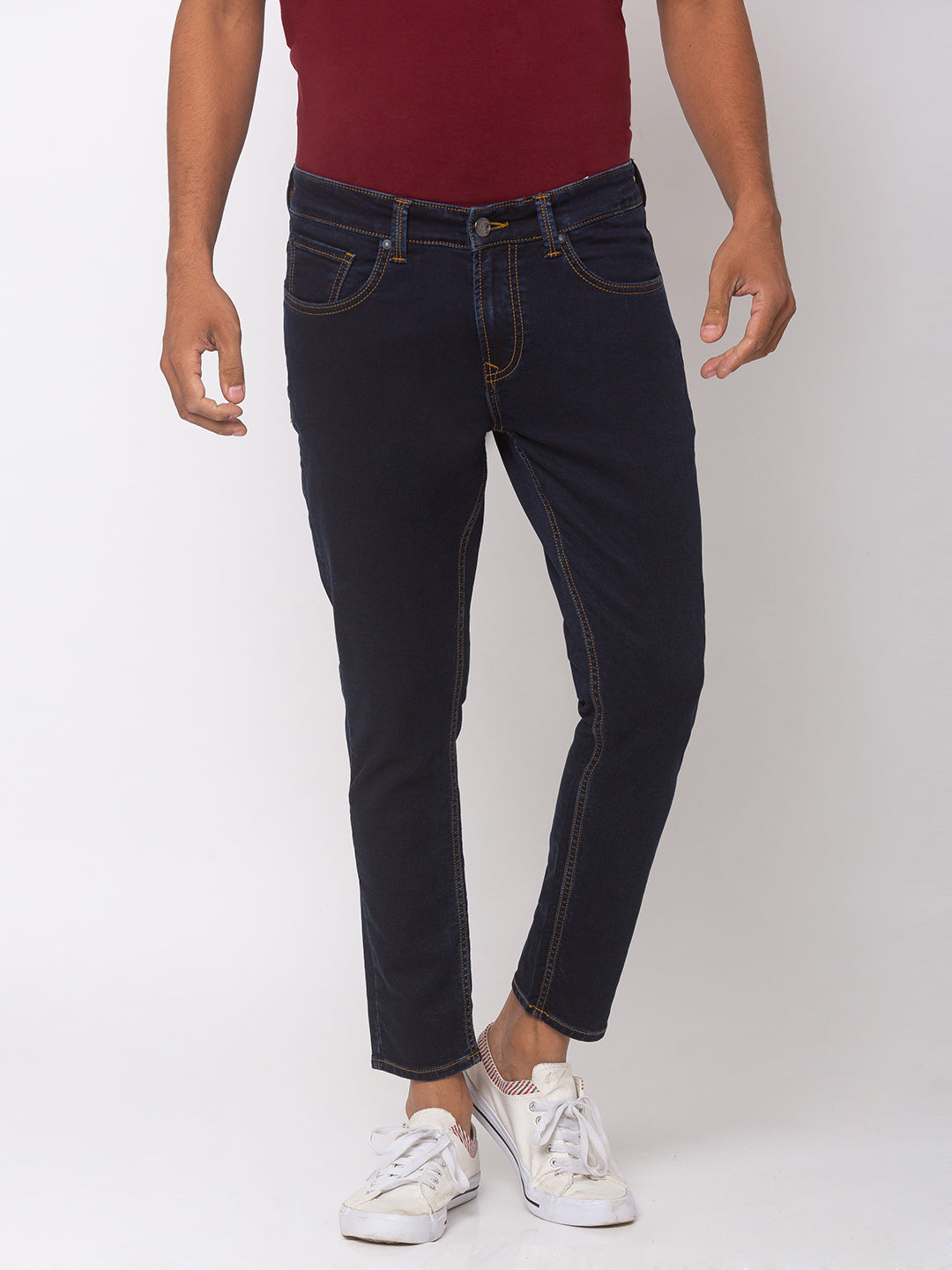 Spykar Men Blue Cotton Slim Fit Tapered Length Jeans (Kano)