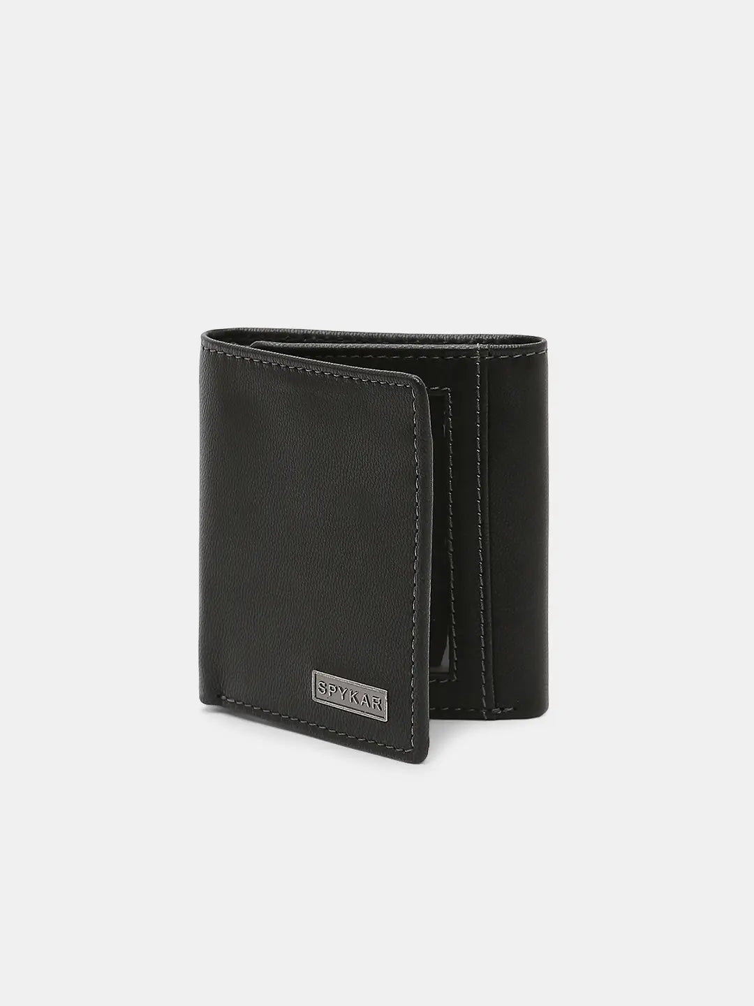 Spykar Black Leather Belt & Wallet Combo