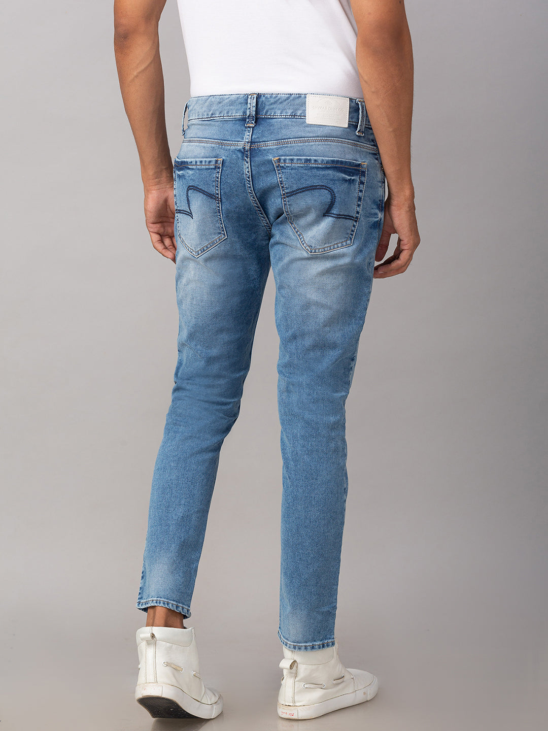 Spykar Men Blue Cotton Slim Fit Tapered Length Jeans (Kano)