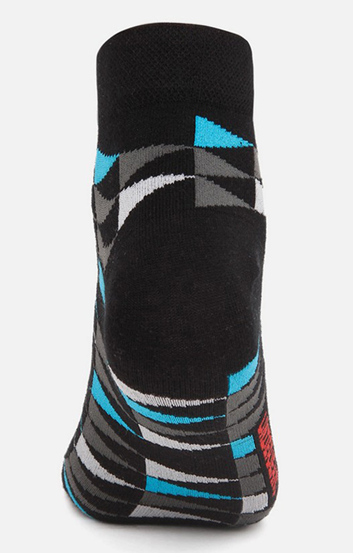 Men Premium Black Ankle Length (Non Terry) Single Pair Of Socks- Underjeans By Spykar