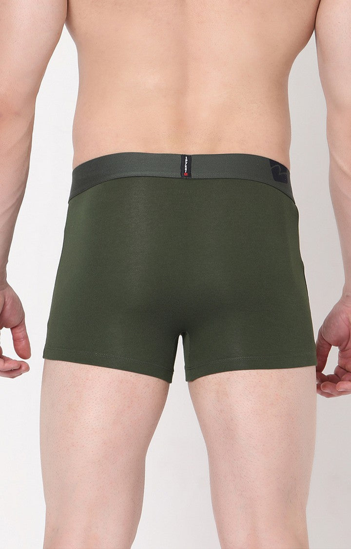 Underjeans By Spykar Men Green Solid Trunks