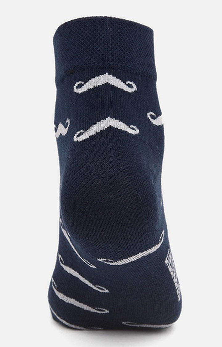 Men Premium Navy Ankle Length (Non Terry) Single Pair Of Socks- Underjeans By Spykar