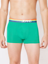 Men Premium Green Multi & Navy Blue Cotton Blend Trunk (Pack Of 2)- Underjeans By Spykar