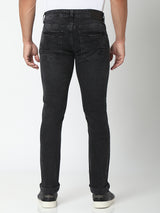 Spykar Charcoal Black Slim Fit Narrow Length Jeans For Men (Skinny)