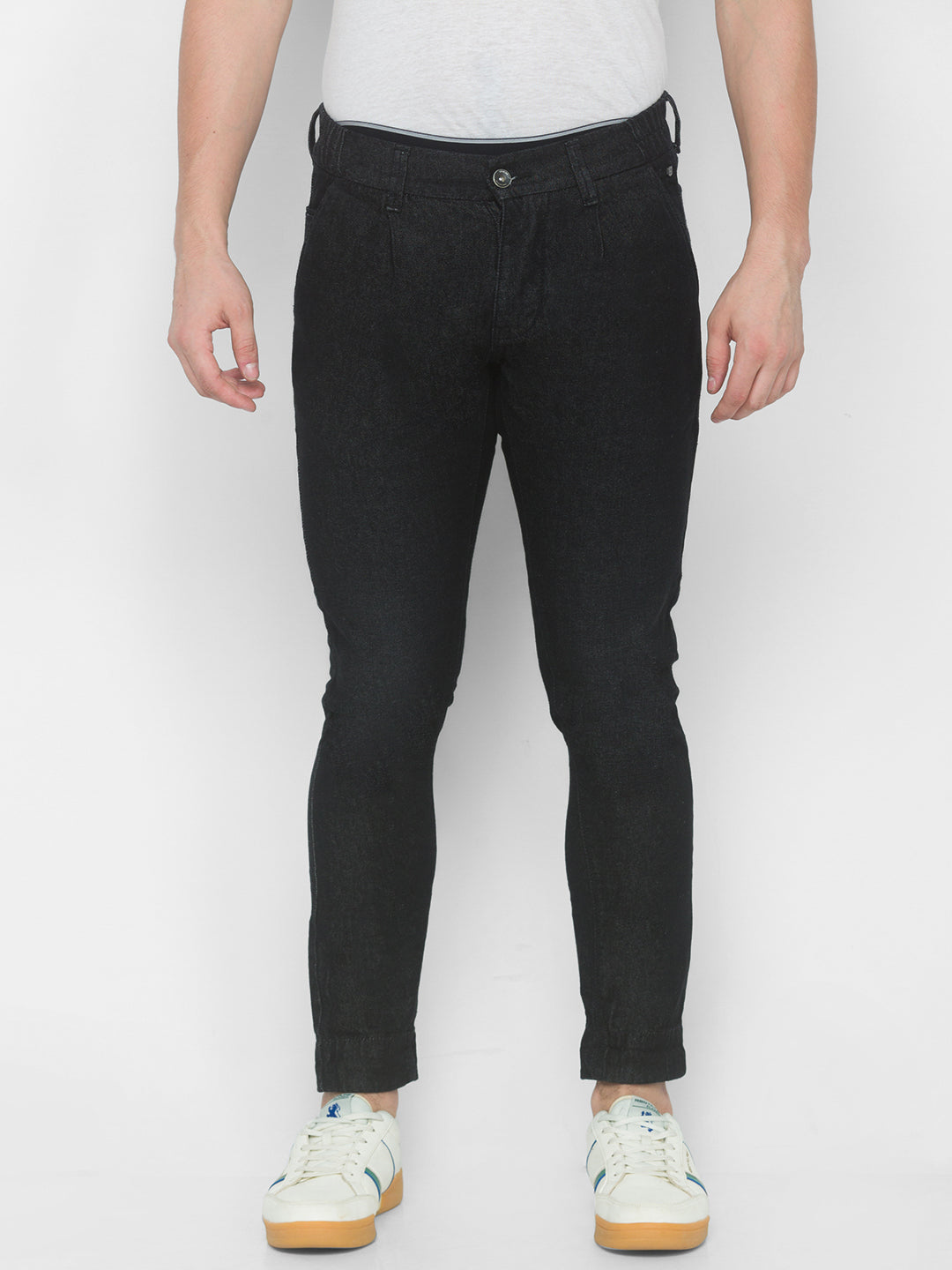 Spykar Men Black Solid Slim Mid-Rise Jeans (Kano)