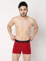 Underjeans By Spykar Men Premium Grey & Maroon Cotton Blend Regular Fit Trunk - Pack Of 2