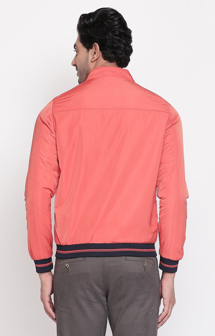 Spykar Men Orange Solid Regular Fit Bomber Jacket