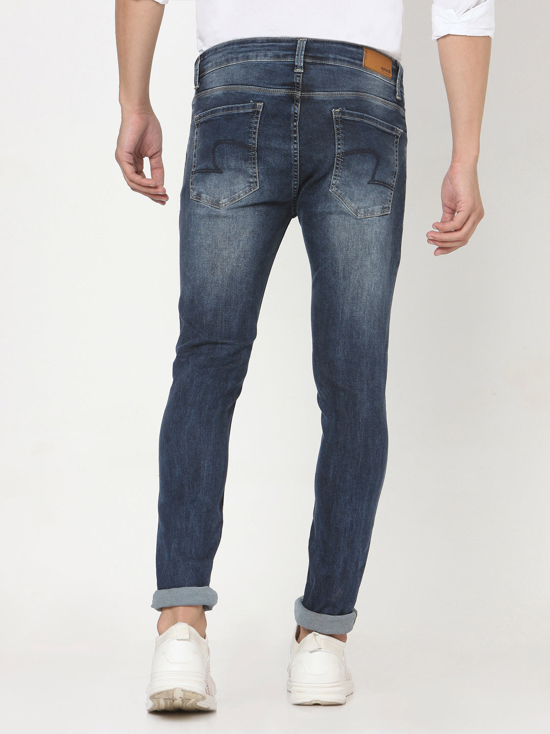 Spykar Blue Cotton Men Jeans (Super Skinny)