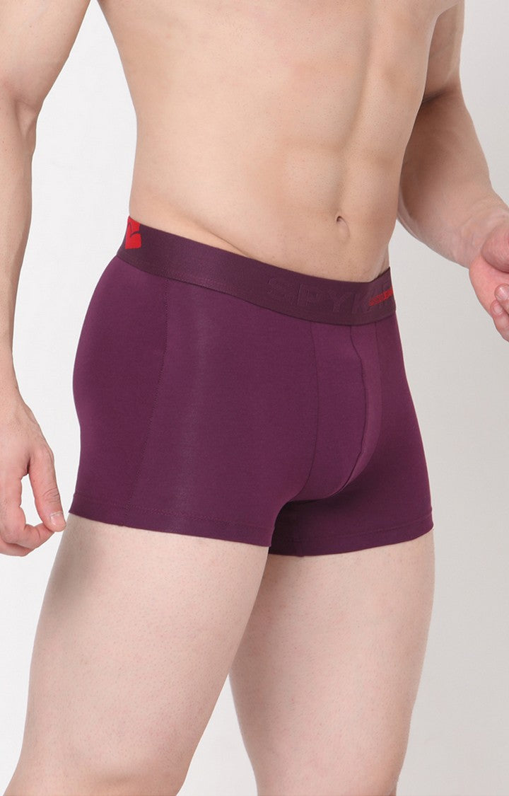 Underjeans By Spykar Men Purple Solid Trunks